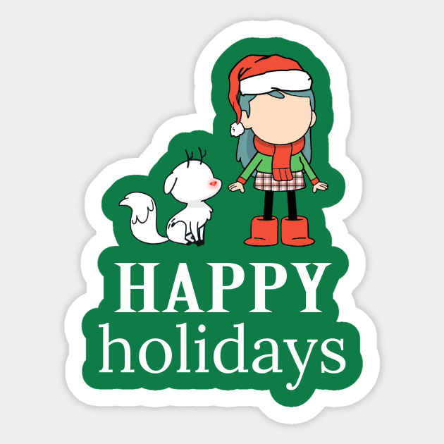 Hilda and Twig Happy Holidays Sticker by MadyJustForFun